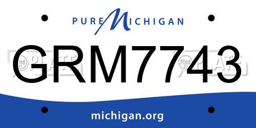 GRM7743 Michigan License Plate