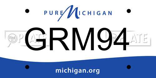 GRM94 Michigan License Plate