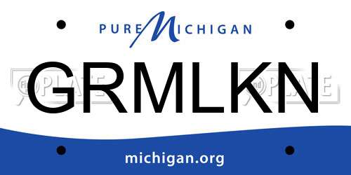 GRMLKN Michigan License Plate