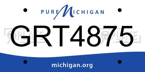 GRT4875 Michigan License Plate