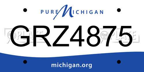 GRZ4875 Michigan License Plate