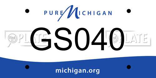 GS040 Michigan License Plate