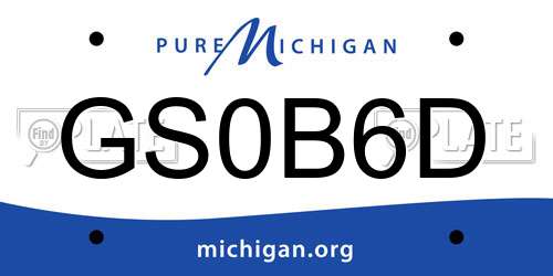 GS0B6D Michigan License Plate