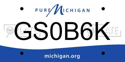 GS0B6K Michigan License Plate