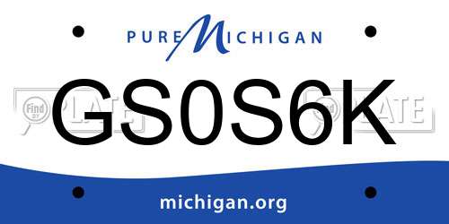 GS0S6K Michigan License Plate