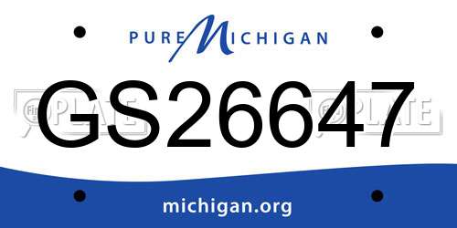 GS26647 Michigan License Plate