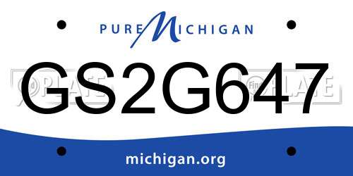 GS2G647 Michigan License Plate