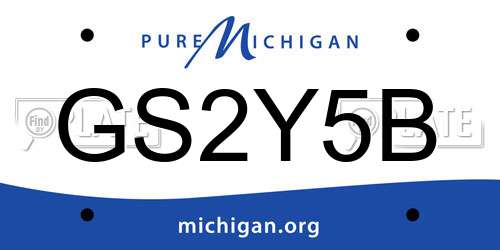 GS2Y5B Michigan License Plate