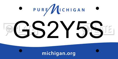 GS2Y5S Michigan License Plate