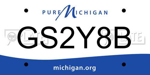 GS2Y8B Michigan License Plate