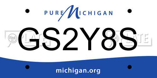GS2Y8S Michigan License Plate