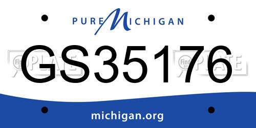 GS35176 Michigan License Plate