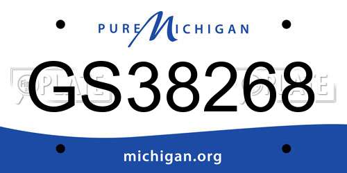 GS38268 Michigan License Plate
