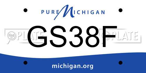 GS38F Michigan License Plate