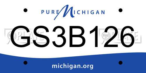 GS3B126 Michigan License Plate