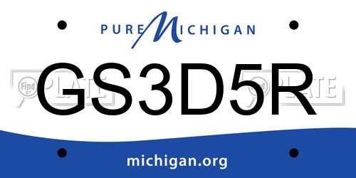 GS3D5R Michigan License Plate