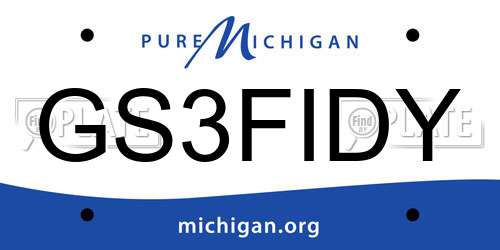 GS3FIDY Michigan License Plate