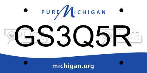 GS3Q5R Michigan License Plate
