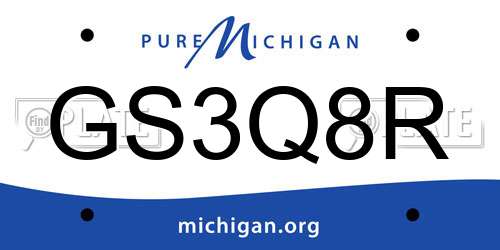 GS3Q8R Michigan License Plate