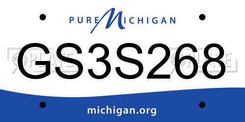 GS3S268 Michigan License Plate
