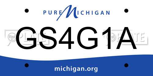 GS4G1A Michigan License Plate