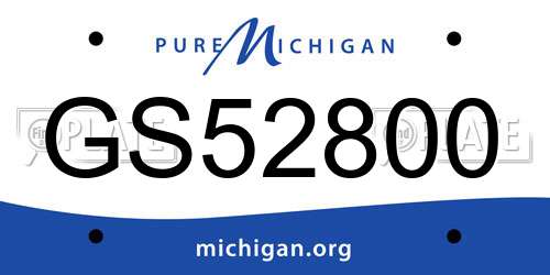 GS52800 Michigan License Plate