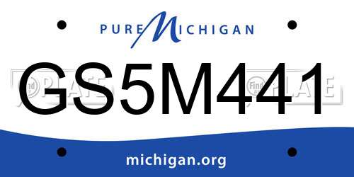 GS5M441 Michigan License Plate