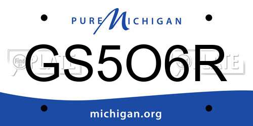 GS5O6R Michigan License Plate