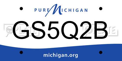 GS5Q2B Michigan License Plate