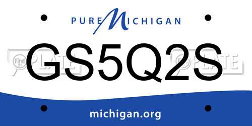 GS5Q2S Michigan License Plate