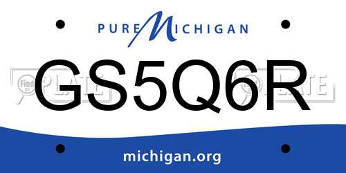 GS5Q6R Michigan License Plate