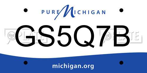 GS5Q7B Michigan License Plate