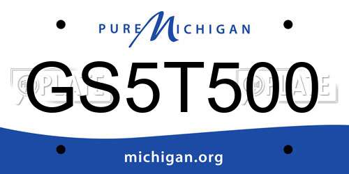 GS5T500 Michigan License Plate