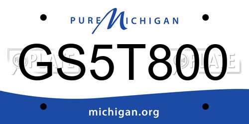 GS5T800 Michigan License Plate