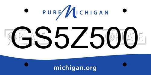 GS5Z500 Michigan License Plate