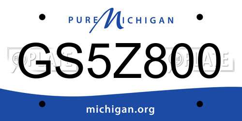 GS5Z800 Michigan License Plate