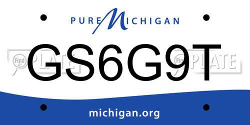 GS6G9T Michigan License Plate