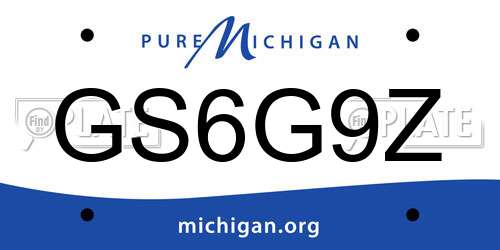GS6G9Z Michigan License Plate