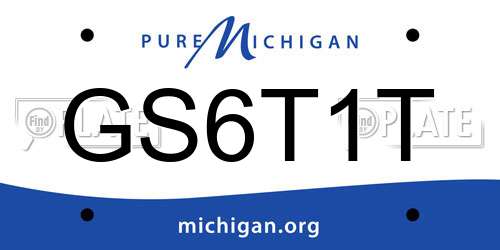 GS6T1T Michigan License Plate