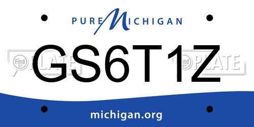 GS6T1Z Michigan License Plate