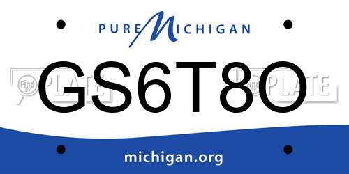 GS6T8O Michigan License Plate
