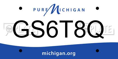 GS6T8Q Michigan License Plate