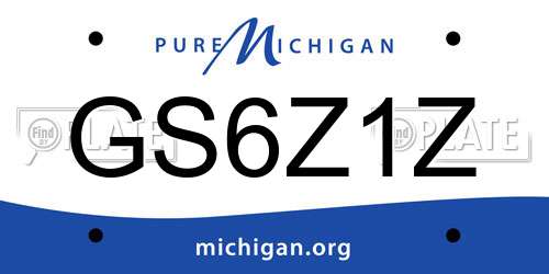 GS6Z1Z Michigan License Plate