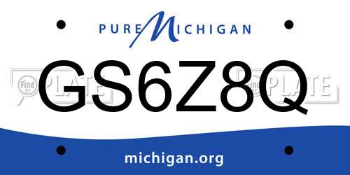 GS6Z8Q Michigan License Plate