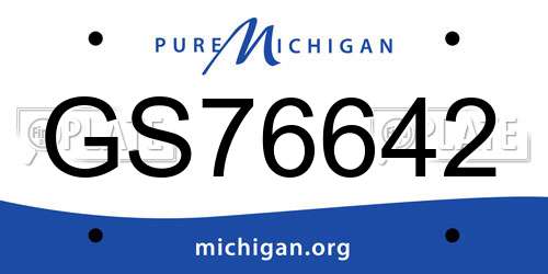 GS76642 Michigan License Plate