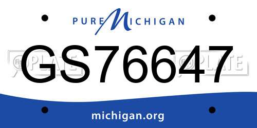 GS76647 Michigan License Plate
