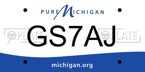 GS7AJ Michigan License Plate