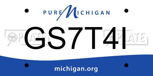 GS7T4I Michigan License Plate