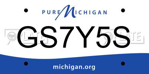 GS7Y5S Michigan License Plate
