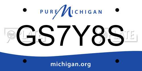 GS7Y8S Michigan License Plate